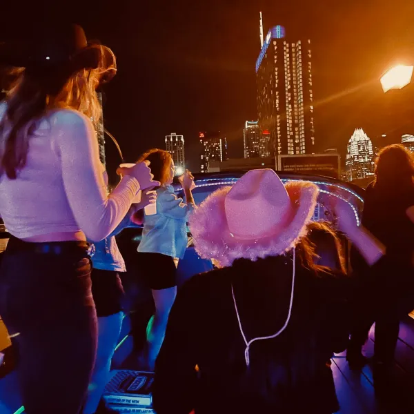 a group of people standing on a stage